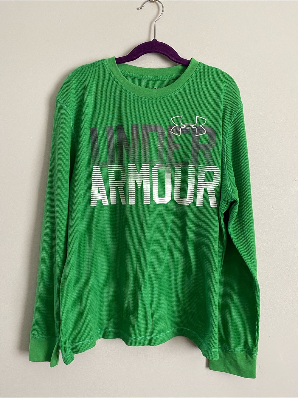 Under Armour Long Sleeve Tee Waffle Knit Thermal YXL School Athleisure Game Day